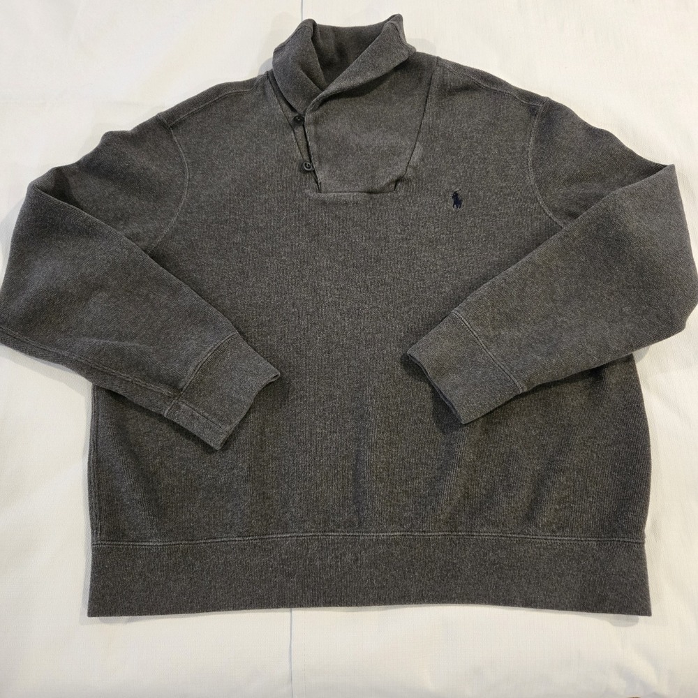 Polo By Ralph Lauren Men's Wrap Neck Long Sleeve Heavyweight  Sweater Size XL